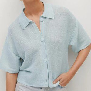 Mango Openwork knit polo, M